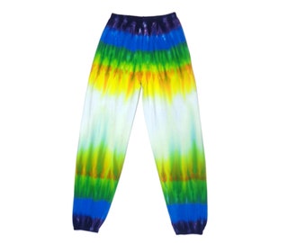 Tie Dye L Unisex Jogginghose Bunte Psychedelische Blumenbeet Farbverlauf Verblassen Trippy Festival Gang Größe Große Hose Ehrfürchtig Blüten Stil
