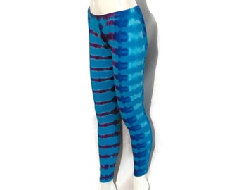 Tie Dye Leggings tamaño de mujer grandes pantalones de ajuste relajado pantalones de rayas turquesas y azules señoras festival equipo impresionante estilo flor