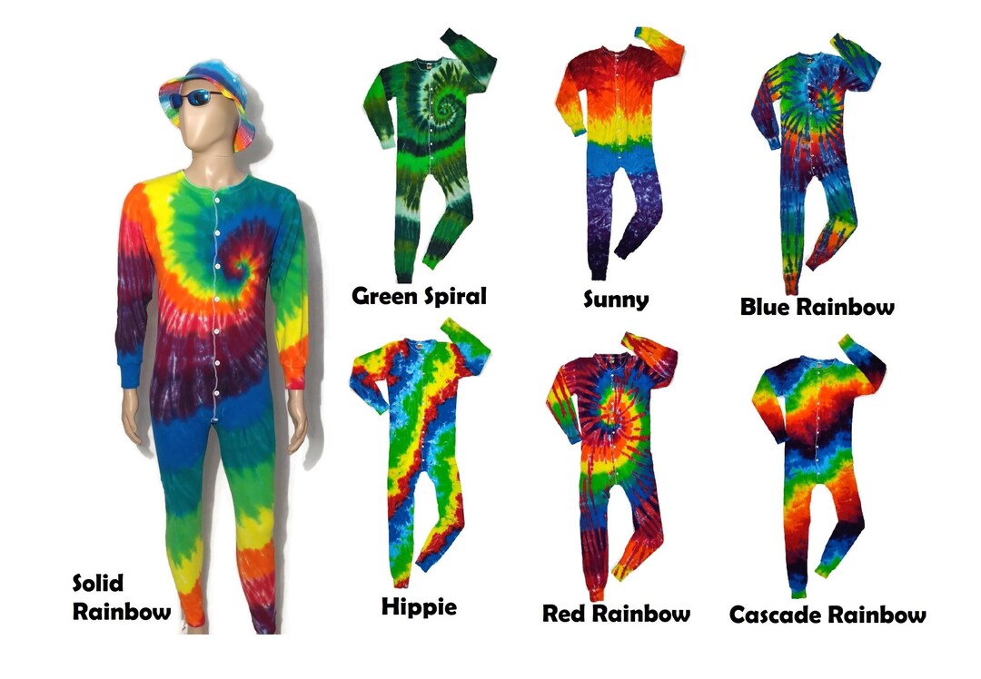 Custom Made Tie Dye Union Suits MADE TO ORDER in 2 Weeks Adult Onesie