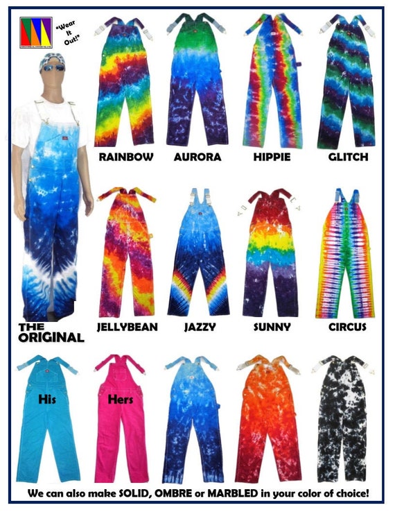 tie dye bib overalls