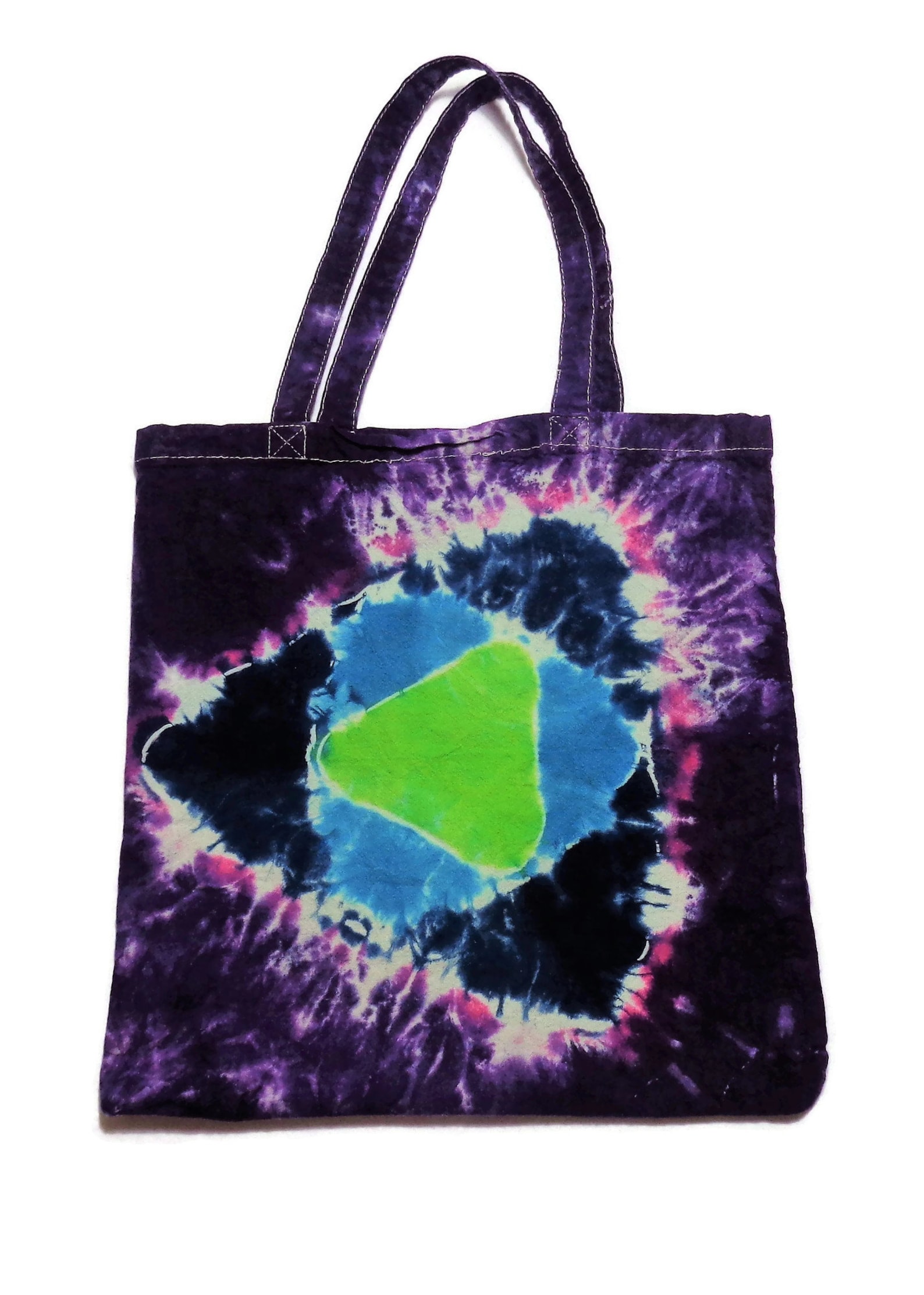 Tie Dye Tote Bag 100 Cotton Trippy Tiedye Shopping Festival Etsy