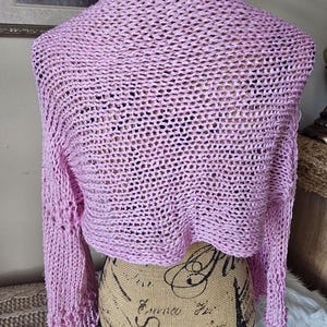 Hot pink Hand Knit Shrug, Women Knit Shrug, Shoulder Warmer Shawl, Summer Dress Bolero, Bolero Jacket Loose knitted Shrug
