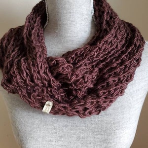 Hand Knit Twisted Cowl: Silk Merino Wool Neck Warmer
