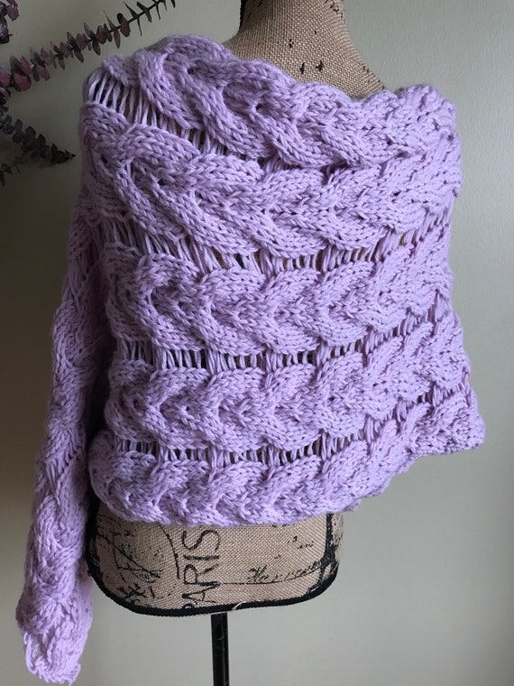 lilac cable knit sweater