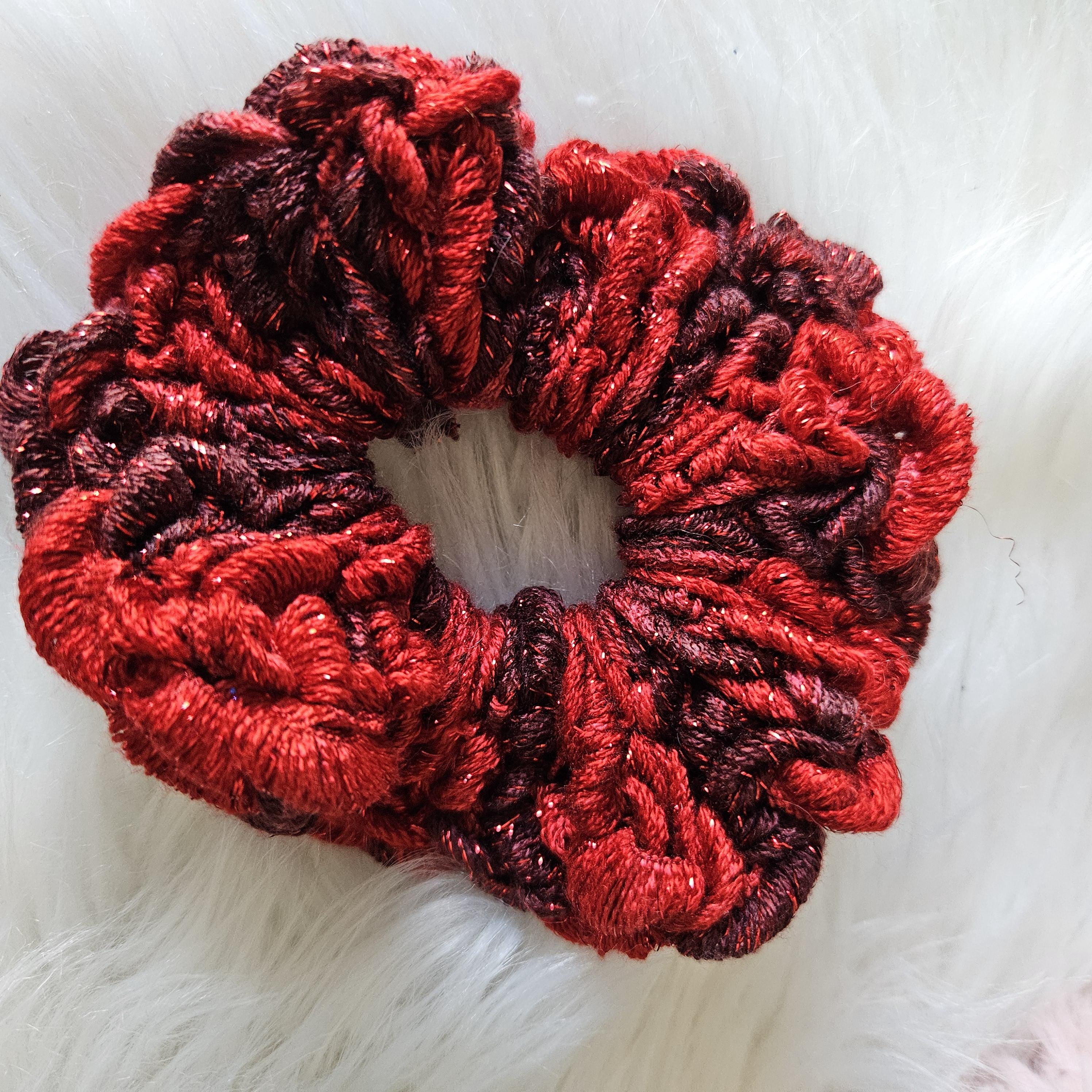 Crochet Luxury Faux Fur Scrunchies Crochet Faux Fur Scrunchies - Etsy main image 3
