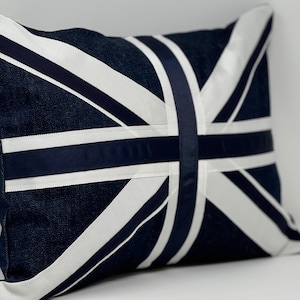Denim Union Jack cushion (navy blue)