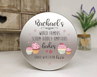 Personalised Cake Tin - Scrumdidllyumptious Cake Tin | Treat Tin | Biscuit Tin | Loaf Cake Tin | Muffin Tin