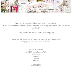 May include: A collage of gift items with the text "A Touch of Sparkle GIFTS & KEEPSAKES". The image includes various products, such as signs, mugs, and decorative items, showcasing a range of personalized gifts.