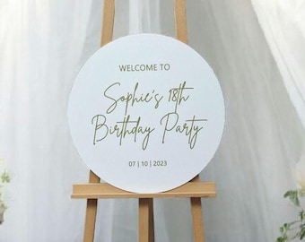 Printed Foamboard 60cm Party Circle Sign: Birthday, Shower, Anniversary Party Board
