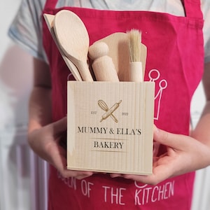 Personalized Children's Wooden Baking Set: Utensils & Pot