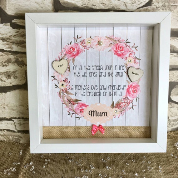 Mother's Day Gift Box Frame Customized Gift Shadow Box Etsy