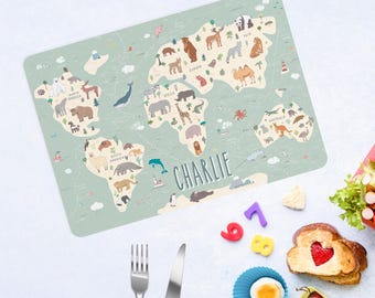 Personalized Placemats for Kids, Custom Name Table Mat, Dining Decor, Wipeable Acrylic Placemat, Birthday Gift for Girls and boys