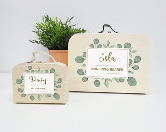 Personalized Wooden Wedding Ring Bearer Case: Flowergirl Gift