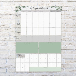 Personalised Wipeable Perspex Family Meal Organiser - Activity Planner - Noticeboard - Dinner Menu - Weekly Planner - Eucalyptus Design