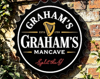Personalised Bottle Top Bar Sign Man's Gift