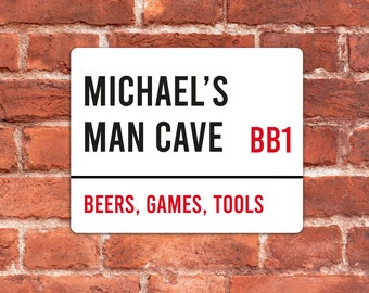 Personalized Street Style Sign: Custom Man Cave Decor