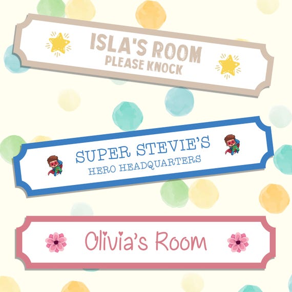 Personalized Kids Room Sign: Custom Name Door Decor