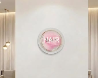 Custom Circular Printed Acrylic Logo Sign: Branded Business Signage (UV Printed)