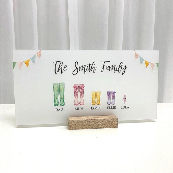 Personalised Family Wellington Boot Plaque | family plaque | Wellington Boot | Personalised Wellies | Welly Sign | Mother's Day Gift | Welly