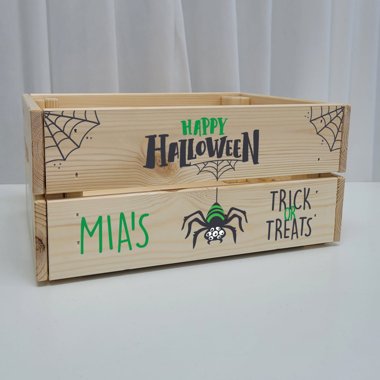 Personalised Printed Halloween Crate Halloween Trick or Etsy UK