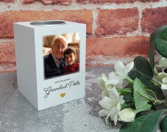 Portavelas personalizado para velas de té conmemorativas - Vela de recuerdo para seres queridos con foto