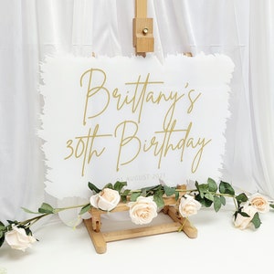 Superbe plaque d'anniversaire en plexiglas transparent A3/A2 imprimé en couches | Panneau Baby Shower | signe anniversaire | Panneau de bienvenue | Signe de fête