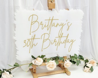 Gorgeous Layered Printed A3/A2 Clear Perspex Birthday Sign | Baby Shower Sign | Anniversary Sign | Welcome Sign | Party Sign