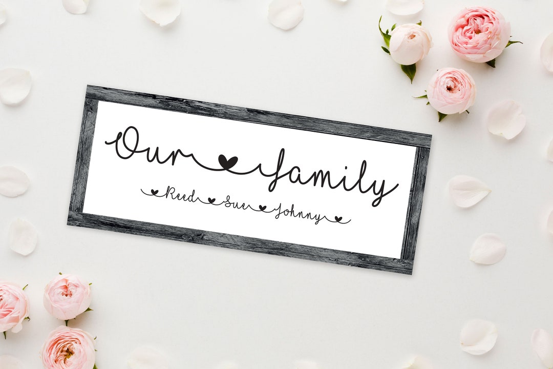 Personalised Our Family Wall Sign| Father's Day Sign | Mother's Day ...