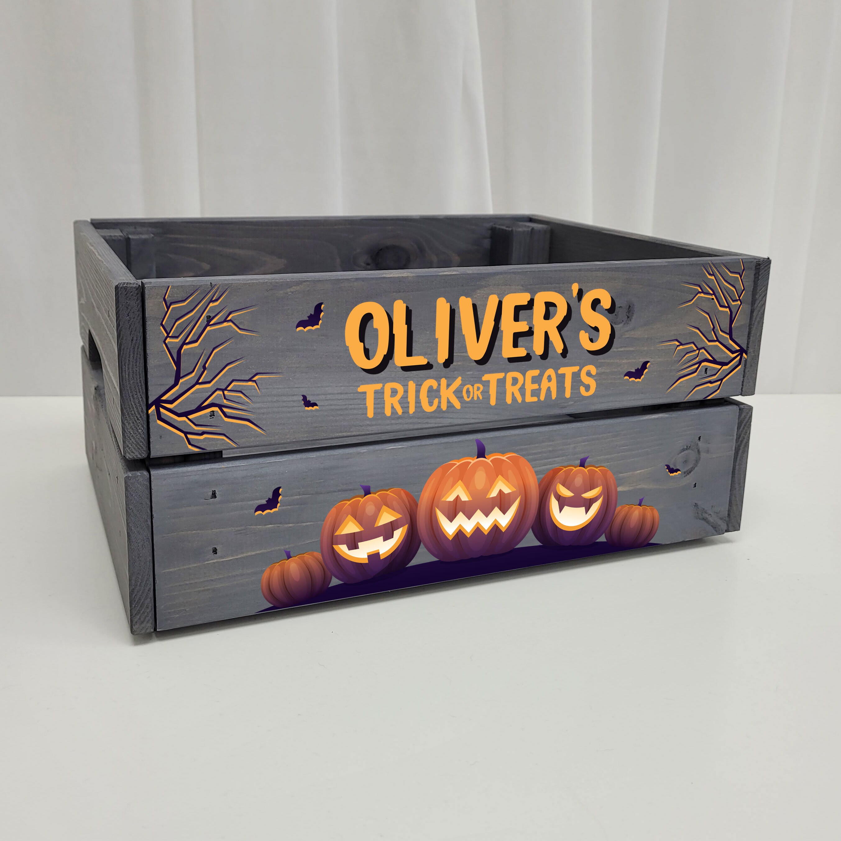 Personalised Printed Halloween Crate Halloween Trick or Etsy UK