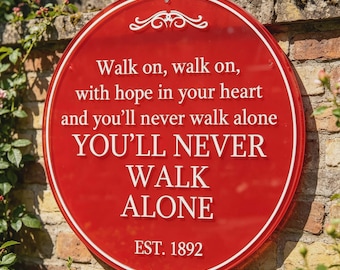 Liverpool FC You'll Never Walk Alone Wall Plaque, Glossy Perspex Sign