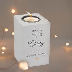 Personalised Pet Memorial Tea Light Candle Holder Remembrance Candle for dogs, cats & pets SimpleText - NoPhoto