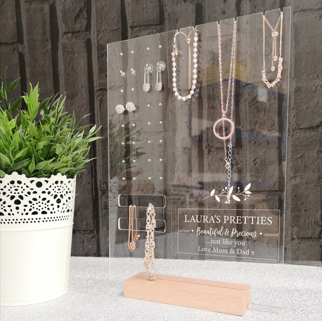 Personalised Perspex Jewellery and Earring Stand Holder for Bracelets