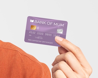 Personalised Bank of Mum Card - Novelty - Gift