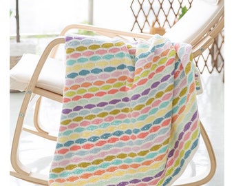 CROCHET PATTERN - Colourful Waves Blanket, Throw, Baby Blanket, Child Blanket, Baby Shower Gift, Gift for her, DIY pattern