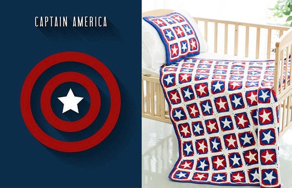 CROCHET PATTERN Captain America Blanket Baby Blanket Child Blanket Baby Shower Gift Etsy Canada