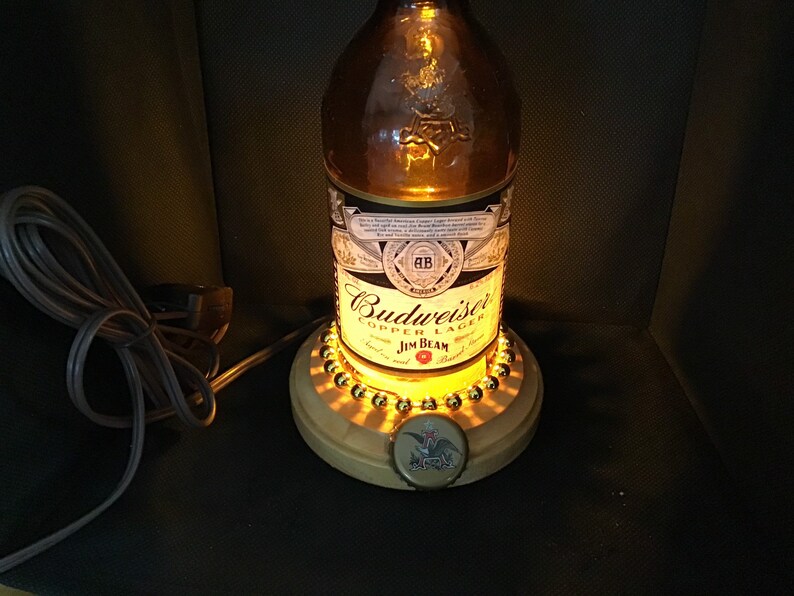 Handmade Budweiser Beer Bottle Table Lamp Jim Beam Edition Image 0