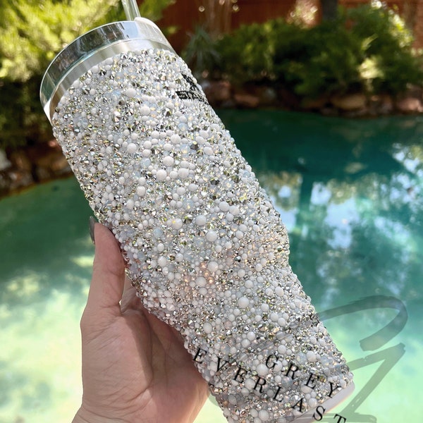 Frost Yourself -- Rhinestoned Stanley Tumbler | 40oz | Made to Order | Unique | Treat Yourself | Proposal, Engagement, Wedding, Mother's Day