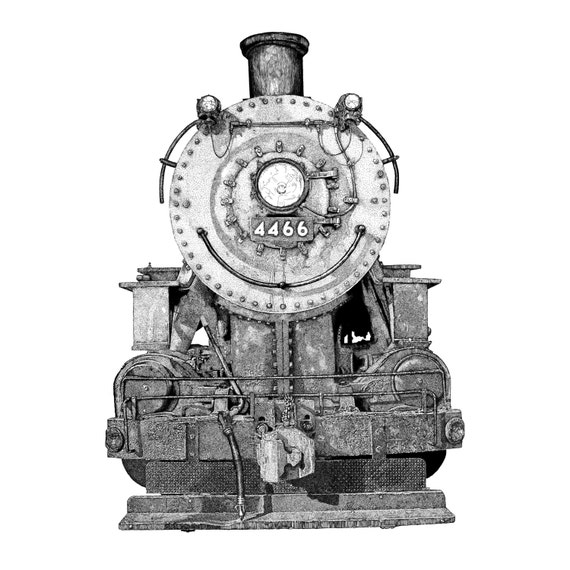 Printable steam locomotive train illustration Union Pacific | Etsy