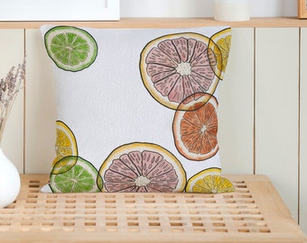Citrus accent pillow | Coastal style | Citrus Pillow | Summer home | Patio pillow | Florida style | Kitchen decor | decorative citrus