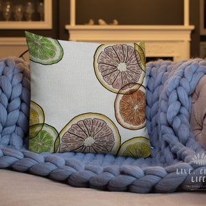 Citrus accent pillow Coastal style Citrus Pillow Summer home Patio pillow Florida style Kitchen decor decorative citrus image 6