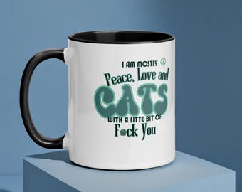 Funny Cat Lover Coffee Mug: Sassy Retro Print Gift