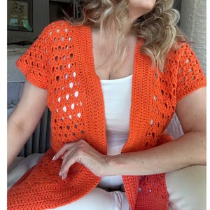 Crochet summer cardigan PDF pattern | Spring summer handmade style | Easy crochet cardigan pattern |  Kimono cardigan pattern