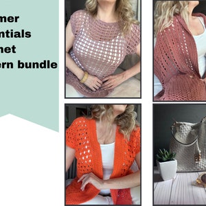 Summer crochet patterns bundle | crochet garment patterns | Crochet bundle | Crochet top pattern | crochet bag pattern