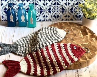 Crochet potholder pattern | Clownfish | crochet fish potholder | double thick crochet potholder| nautical theme  | crochet gift pdf pattern