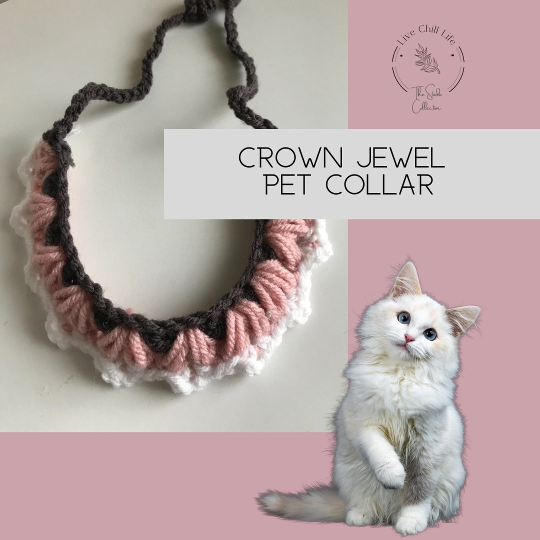 Crochet Cat Collar crochet Pet Collar Crochet for Pets Etsy