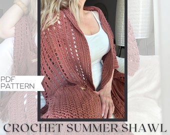 Crochet shawl with pockets | summer shawl crochet pattern |  crochet pocket shawl pattern | Fall crochet shawl pattern | Crochet lace wrap