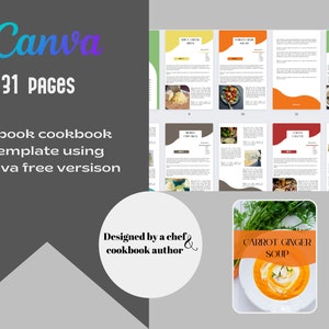 ebook cookbook template recipe template ebook template canva book template health coach cookbook cover food blogger recipe book image 1