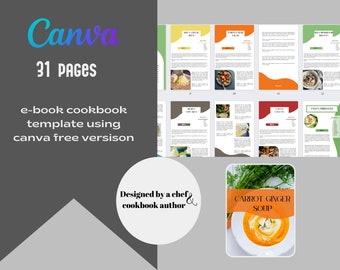ebook cookbook template |  recipe template | ebook template | colorful ebook template | health coach | cookbook cover
