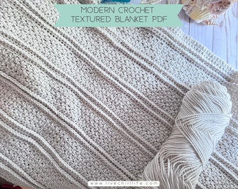 Modern crochet blanket pattern | Crochet baby blanket shower gift | Crochet textured blanket pattern | Crochet bridal shower | Crochet throw