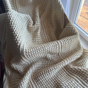Beginner easy crochet blanket pattern textured stitch crochet afghan throw baby blanket no holes pattern crochet PDF video tutorial